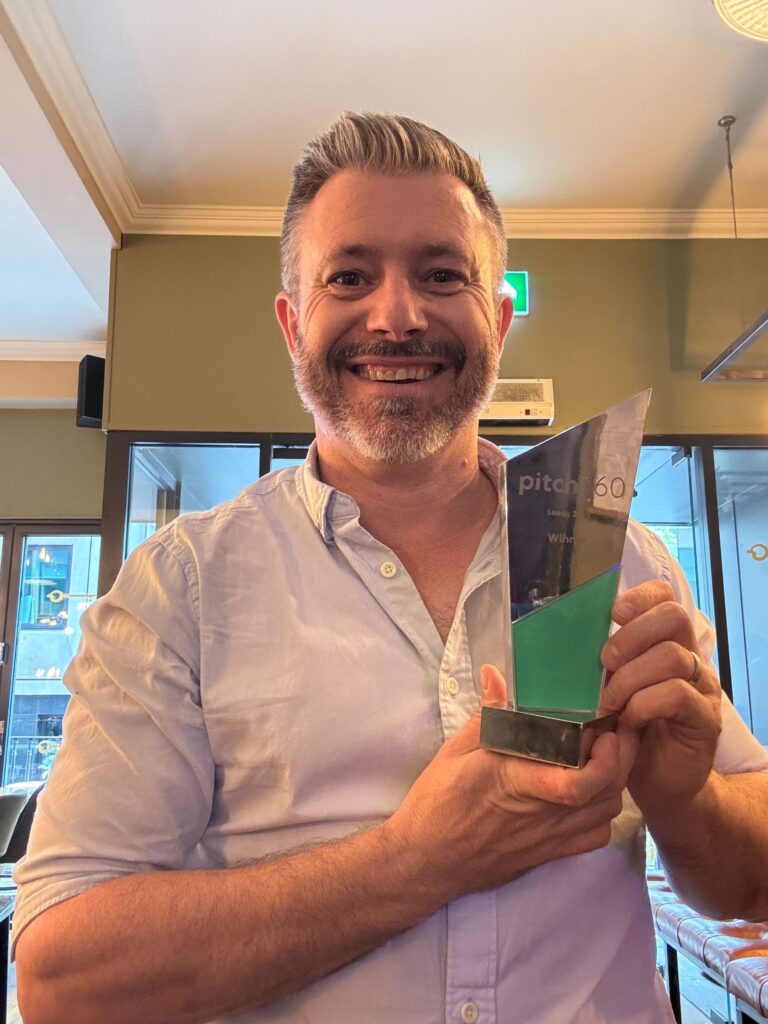 James with the award